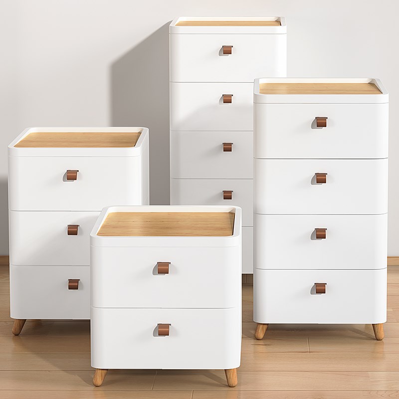 抽屉式床头柜家用收纳柜客厅多层五斗柜加厚塑料卧室储物置物柜子