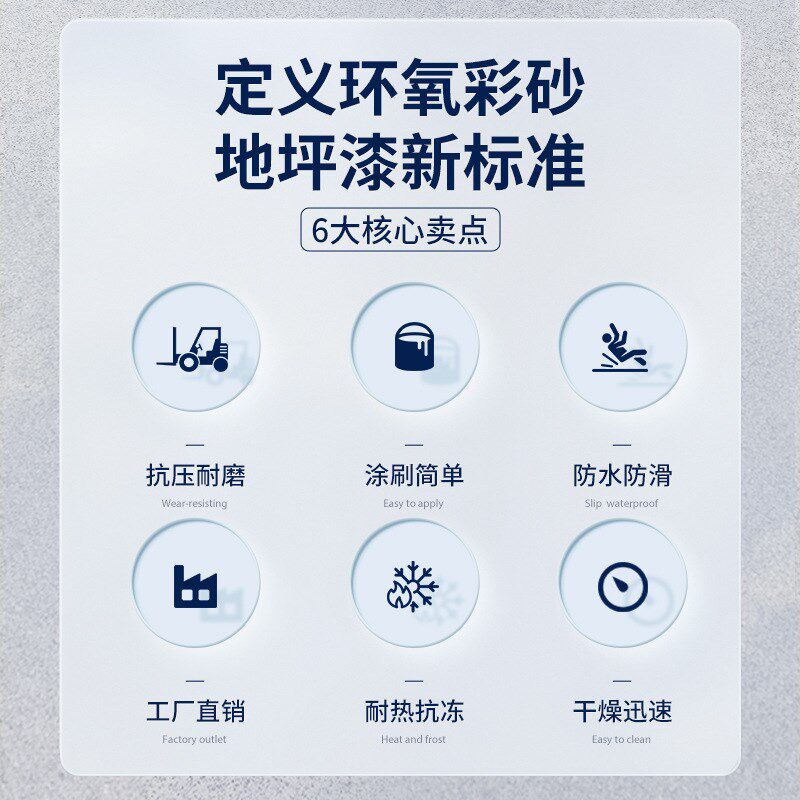 仿大理石地坪漆家用自流平车间水泥地平漆室外耐磨环氧彩砂地坪漆