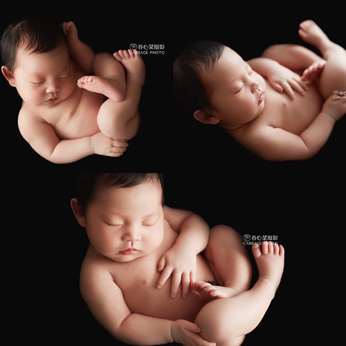新生的儿摄影道具宝宝婴儿拍照满月照黑白色背景布毯子百天照道具