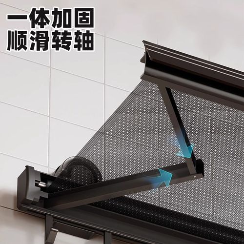 阳台免打孔隐形伸缩晾衣杆架子折叠壁挂免钉便捷家用多功能晾衣网