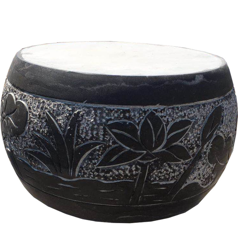 石墩子 底座柱顶石空心柱脚石雕圆墩门当户对柱基石青石柱墩