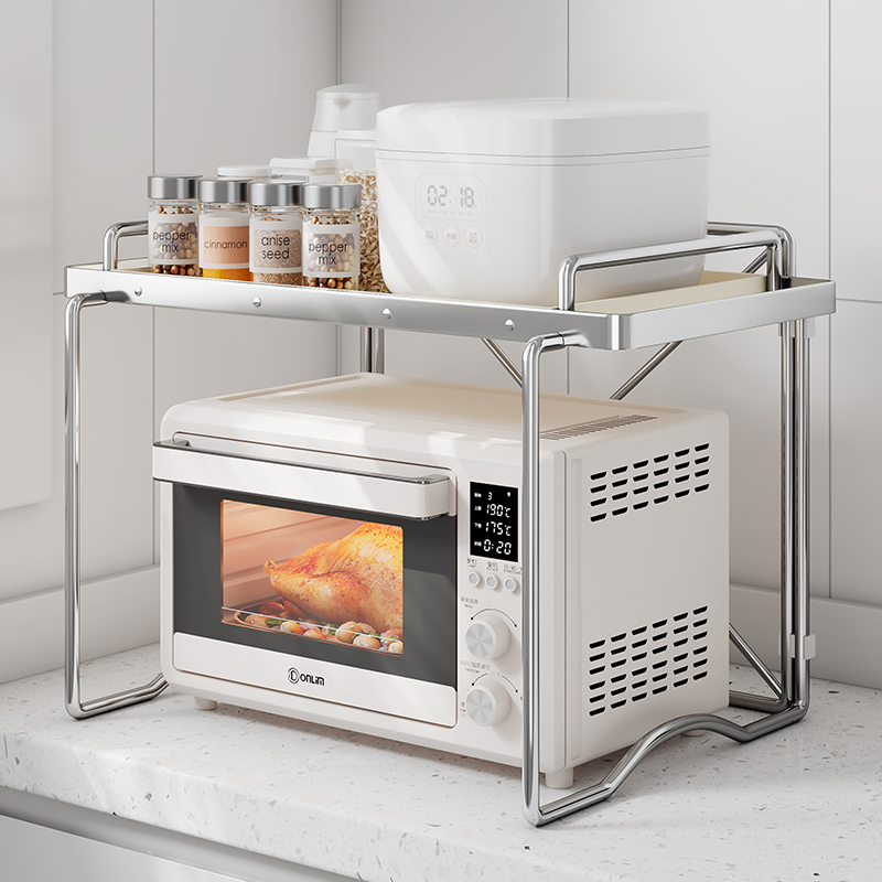 厨房微波炉置物架烤箱架子家用台面桌面多层ins风电饭锅收纳支架