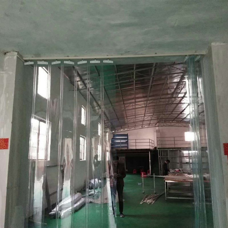 新款滑动折叠软门帘 塑料透明pvc防风推拉帘轨道帘空调帘防尘隔热