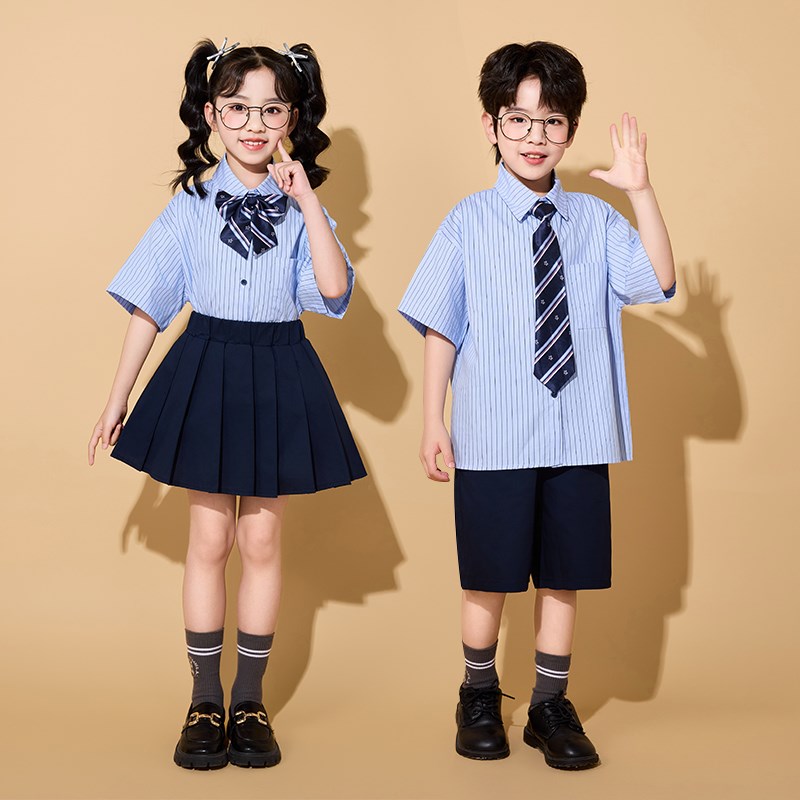 小学生校服班服幼儿园园服六一儿童节表演服夏季学院风衬衫套装潮