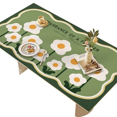 清新云朵防水防油皮革桌垫长方形质感荔枝纹免洗桌布茶几垫盖布