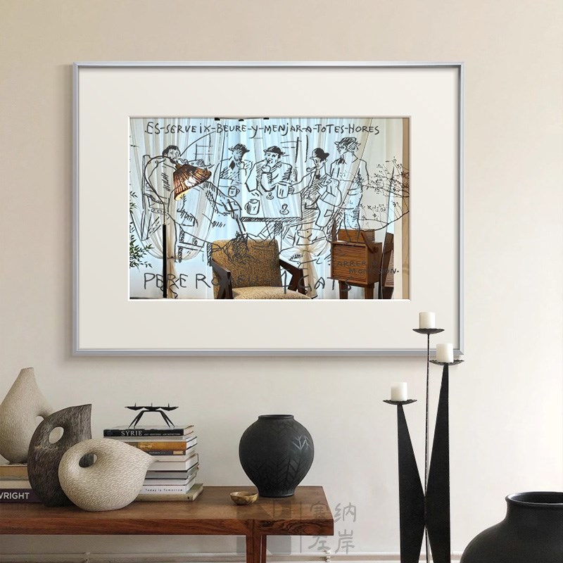 《时光镜影》轻法式客厅镜子装饰画抽象艺术高级感房间镜面挂画