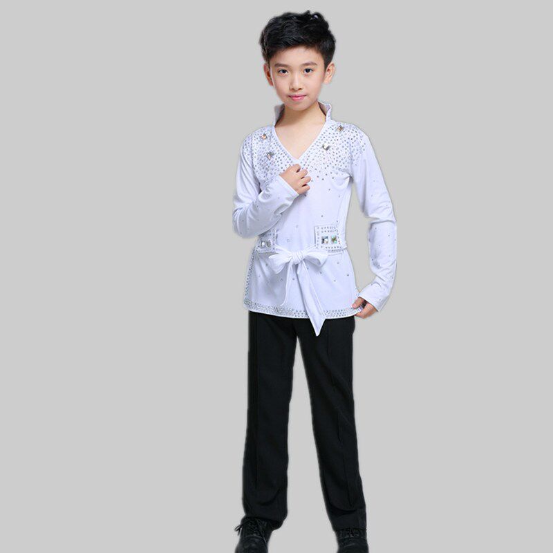 新款男童拉丁舞表演服少儿舞台走秀比赛拉丁舞服儿童拉丁舞练功服