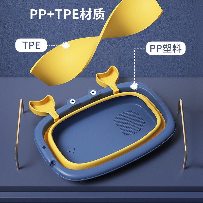 儿童泡澡桶洗澡盆卡通家用婴儿可折叠防滑浴盆可坐躺小号螃蟹浴桶