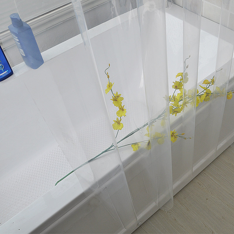 全透明浴帘套装免打孔浴室防水帘子卫生间挂帘空调帘房间门隔断帘