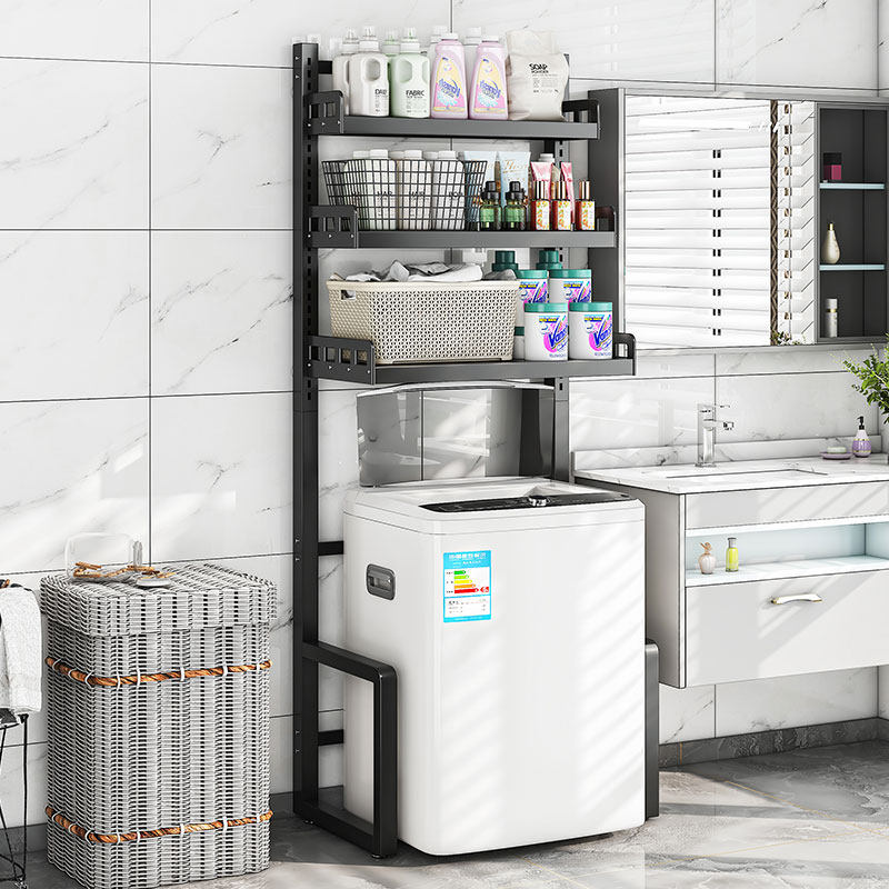 可调节阳台翻盖洗衣机置物架上方收纳架子滚筒波轮全自动洗衣机架