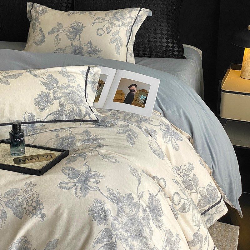 田园风秋冬裸睡全棉磨毛100S床单四件套纯棉印花被套加厚床上用品