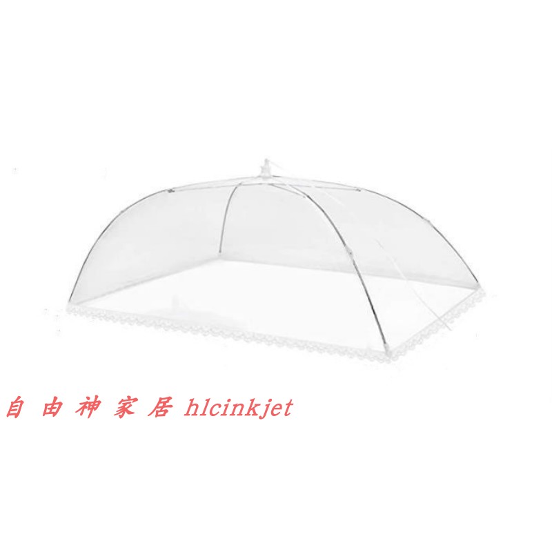 侧开口菜罩长方形圆形网罩加y大防蝇罩餐厅商用可折叠水洗中式网