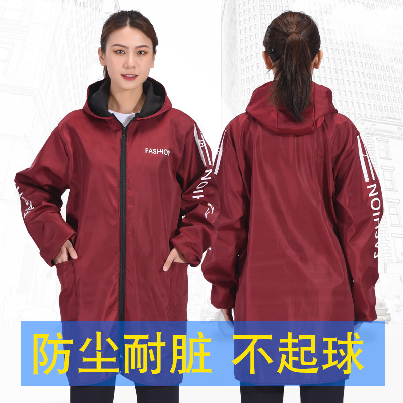 加绒拉链大褂工作服防水劳保服防尘防水耐L脏汽修服工装仓库搬运