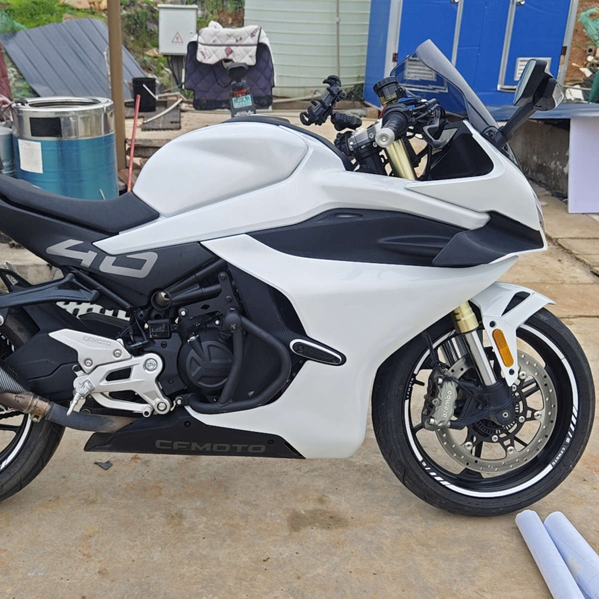 适用春风450SR改装白色全车外壳挡泥板定风翼排气护盖