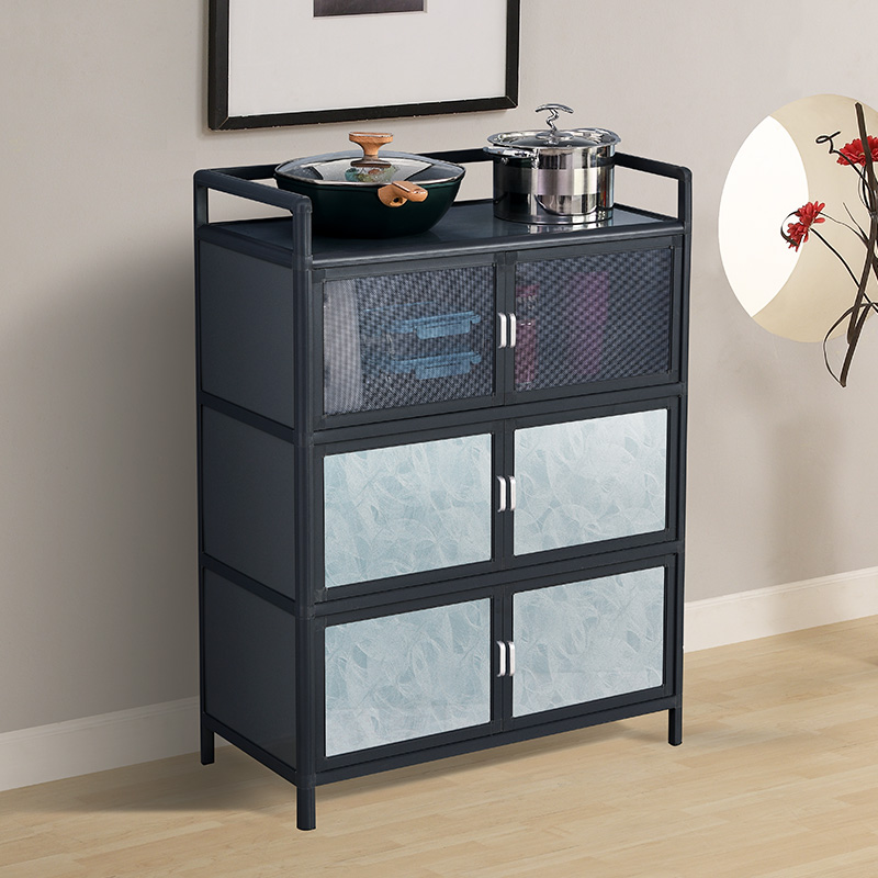 简易橱柜纱窗碗柜厨房柜收纳柜置物柜储物柜防水防潮柜阳台柜玻璃