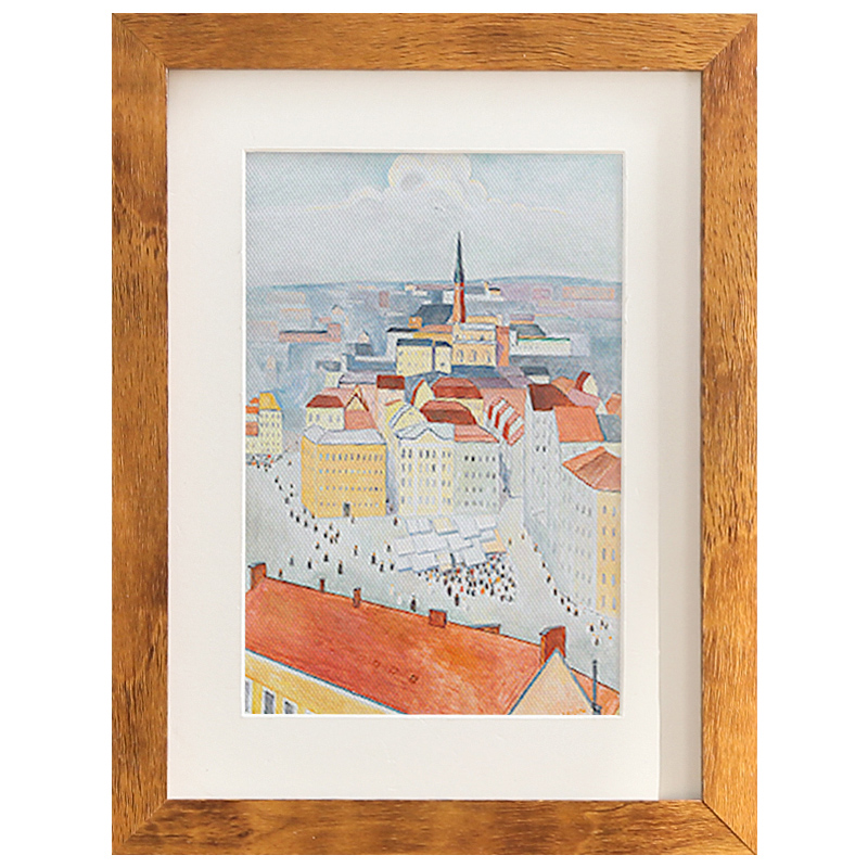 空白宣纸手写绘画书法装裱字芯实木摆台相框赠卡纸8寸A4咖原木色