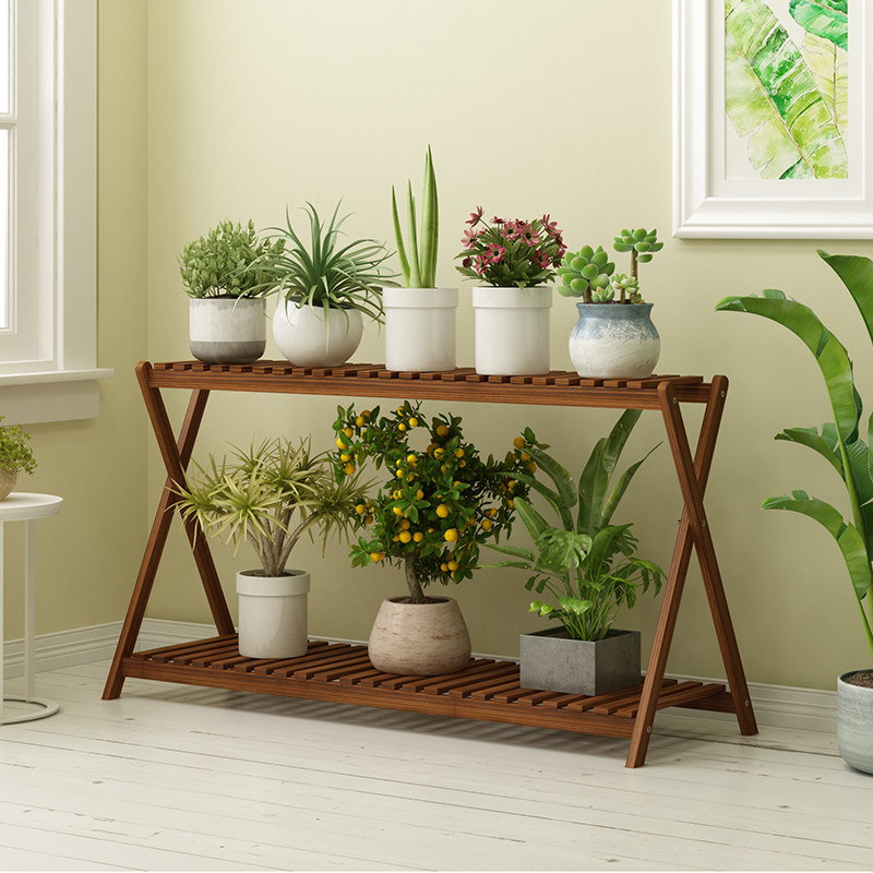 白色花架子置物架阳台多层室内二层落地式客厅实木制欧式绿萝盆架