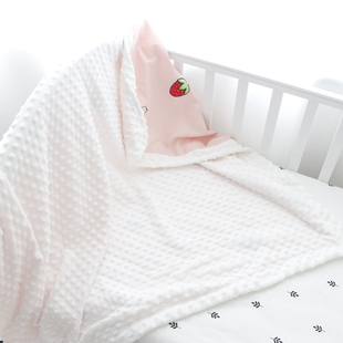 豆豆毯 春夏季薄款婴儿小毛毯空调被子儿童盖巾宝宝绒毯推车毯子