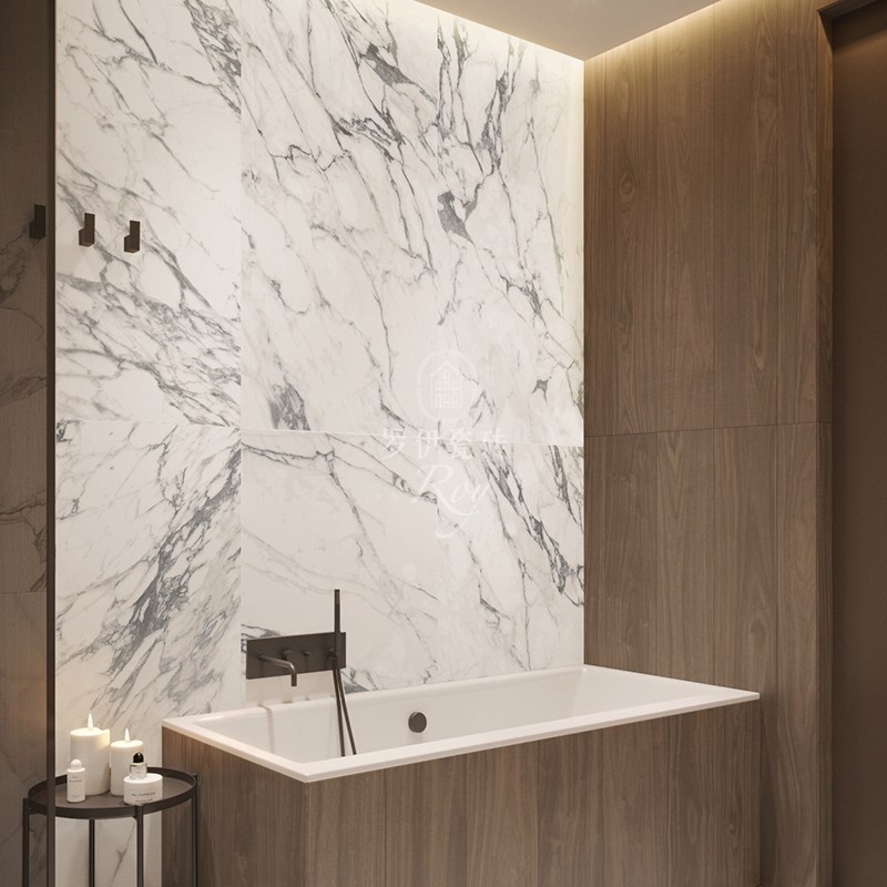 南法大花白大理石瓷砖地砖浴室柔光砖高级感卫生间墙砖600x1200