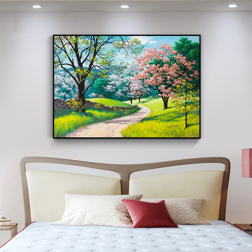 现代客厅装饰画卧室风景s挂画简约餐厅壁画沙发背景墙画宾馆有框