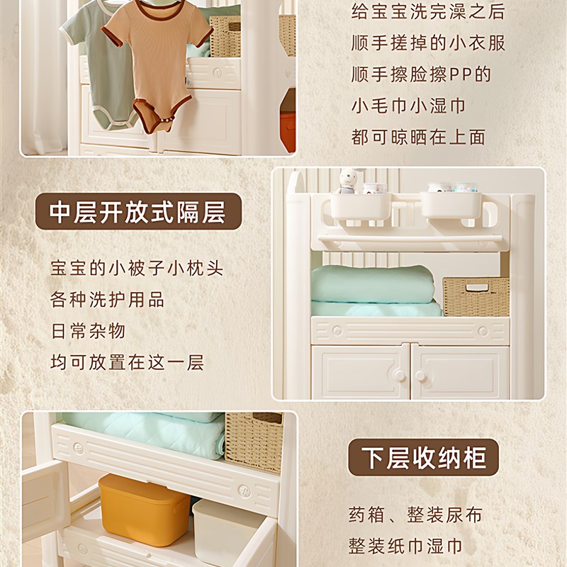 尿布台婴幼儿床洗浴换床便携加厚新生儿宝宝可移动婴儿护理台加高