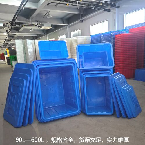 特大号带轮服装厂塑料箱物流快递手推车白色加厚可移动收纳周转箱