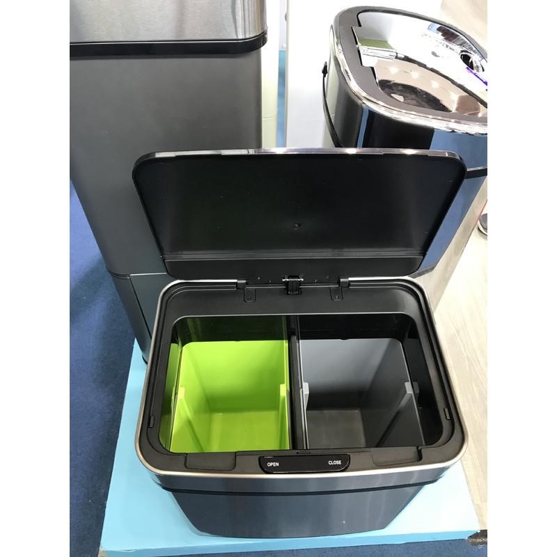 智能感应垃圾桶30L双桶干湿分类不锈钢方形家用客厅厨房分类垃圾