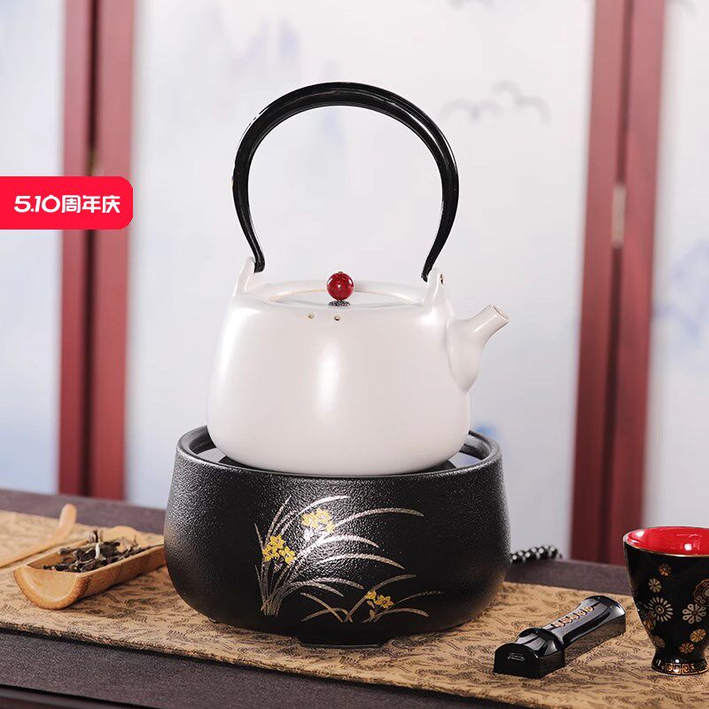 莺歌烧 兰花电陶炉电陶炉办公台式小型茶炉 烧水煮茶器功夫电茶炉