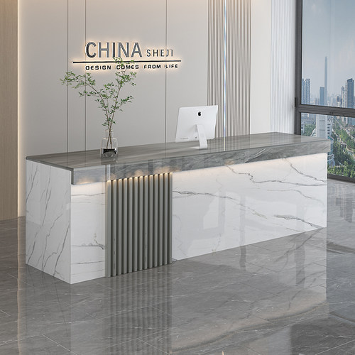 公司前台收银柜台商铺小型吧台现代简约烤漆接待台服装店Y美容院