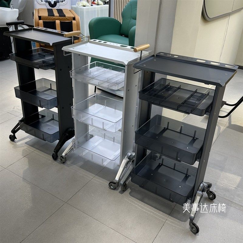 发廊专用单双面储物工具柜子理发展示架高端置P物架美发店折叠推