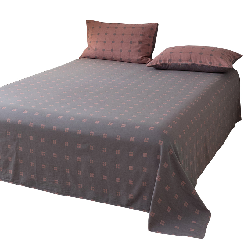 双层纱布床单单件100全棉夏季单人宿舍1.5米双人床被单三件套