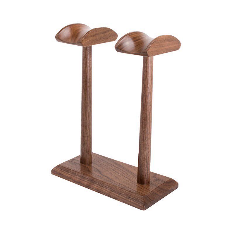 耳机支架黑胡桃实木架子头戴式木制耳机架简洁式展示架挂架