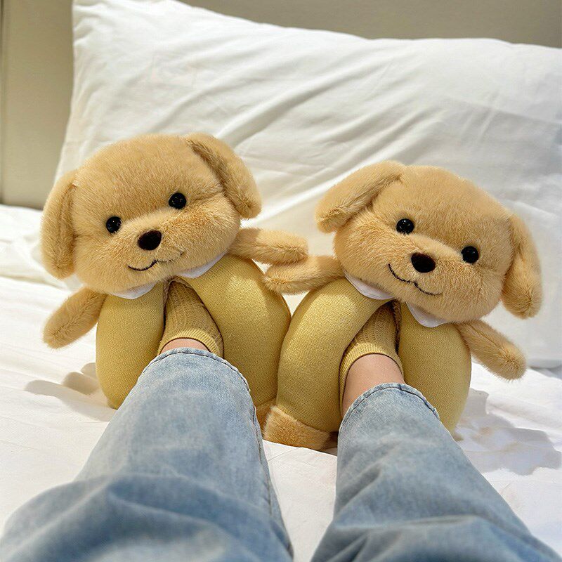 小鼻嘎棉拖鞋女款冬季2024新款包跟儿童室内家居厚底防滑贵宾犬萌