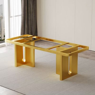 定制铁艺碳素钢桌脚餐桌腿支架岩板大理石办公桌茶台桌腿书桌底座