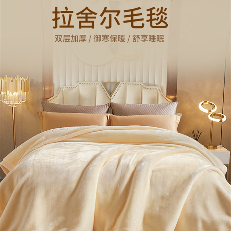 翠迪鸟高档拉舍尔毛毯盖毯加厚冬A季加绒10斤双层床上用品保暖被
