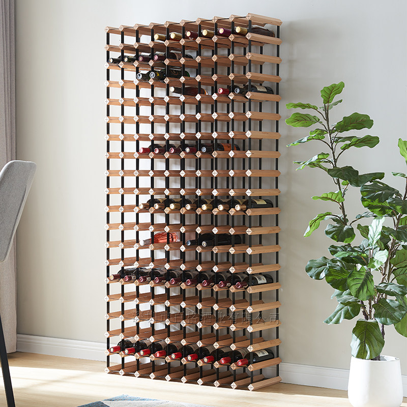 酒架简约现代红酒架酒柜置物架家用葡萄酒实木展示架红酒瓶摆放架