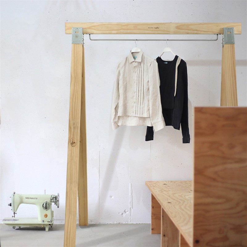 原木挂衣架落地Vintage工业风挂杆服装衣帽架收纳实木展示陈列架