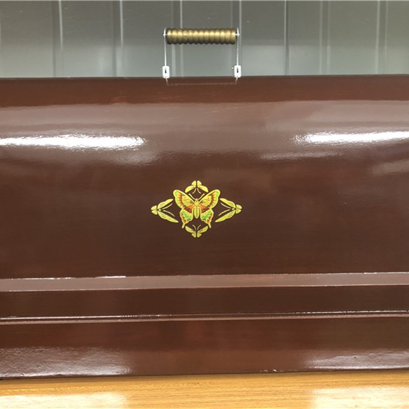 老式家用脚踏缝纫机便携带手提木箱子加厚款手工喷漆实木底座包邮