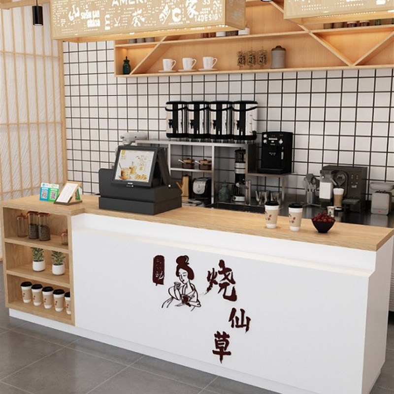 现代简约蛋糕店j吧台烘焙店收银台服装店铺小型奶茶店便利店柜台