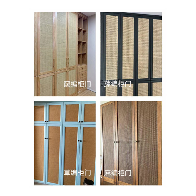 长沙藤编推拉门屏风竹编吊顶装饰实木隔断酒店民宿折叠门藤席背景