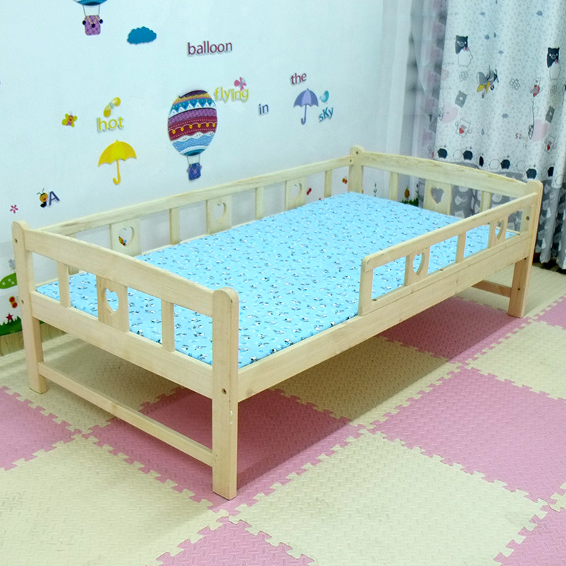 儿童带护栏男孩女孩幼儿y小孩单人松木加宽拼接小床新品