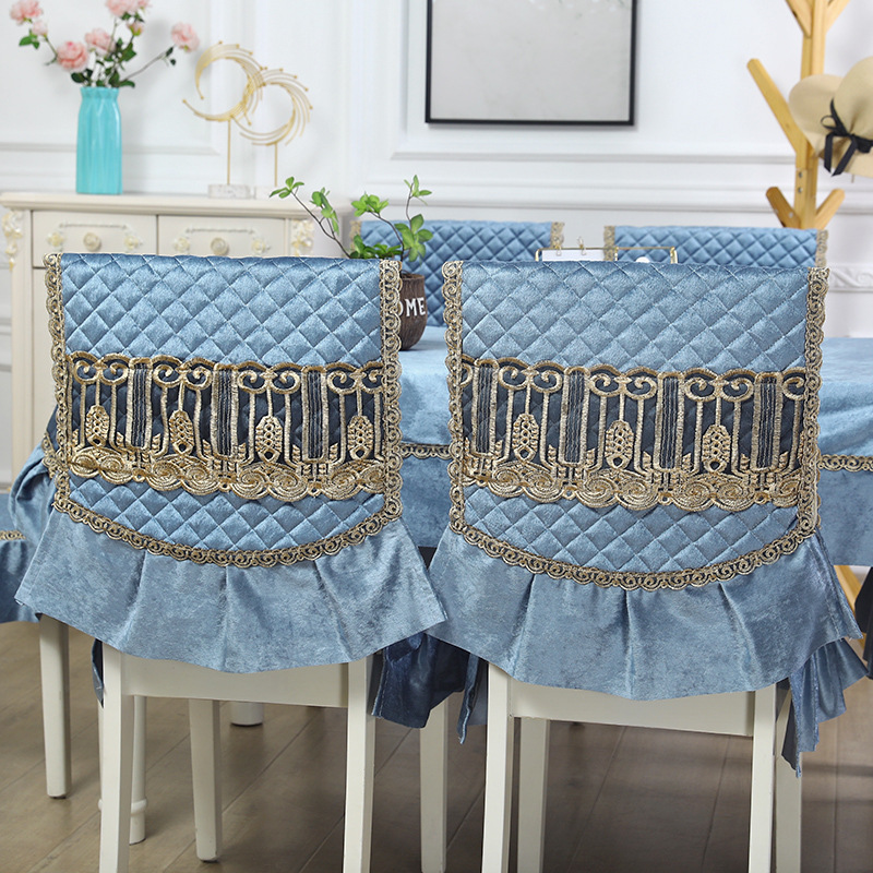 欧式餐椅套罩家用餐椅坐垫套加大餐椅垫套装餐桌布圆桌布茶几布家