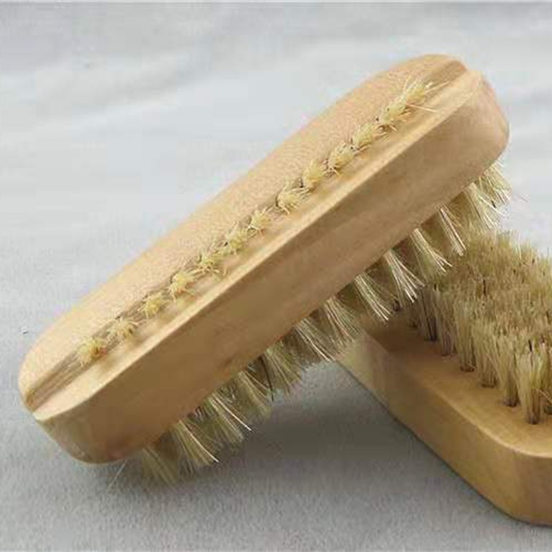 双面天然猪鬃木制指甲洗手清洁刷清洗手指指甲缝污垢洗脚刷子神器