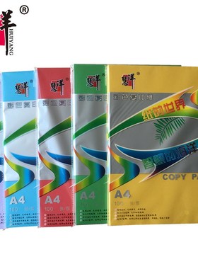慧洋彩色复印纸儿童手工折制作DIY卡纸100张黄色蓝绿红色A4打印纸
