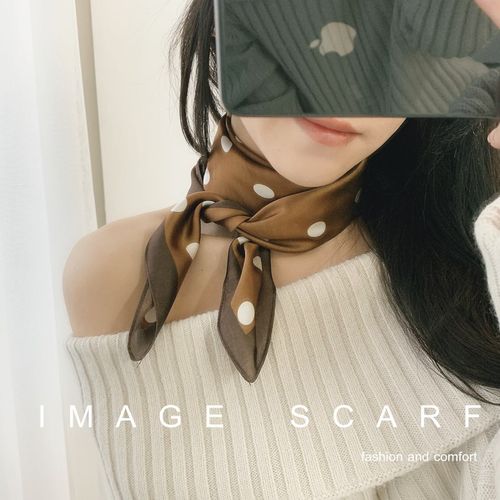 映画image波点小方巾女百搭韩国ins春秋新款领巾文艺气质学生丝巾