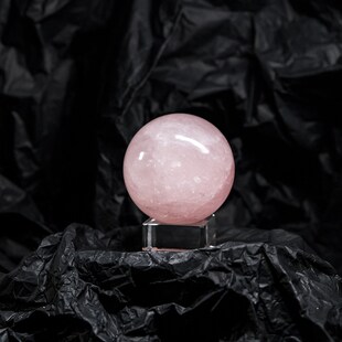 KIK天然粉水晶球高频原石摆件增强魅力吸引桃花旺人缘
