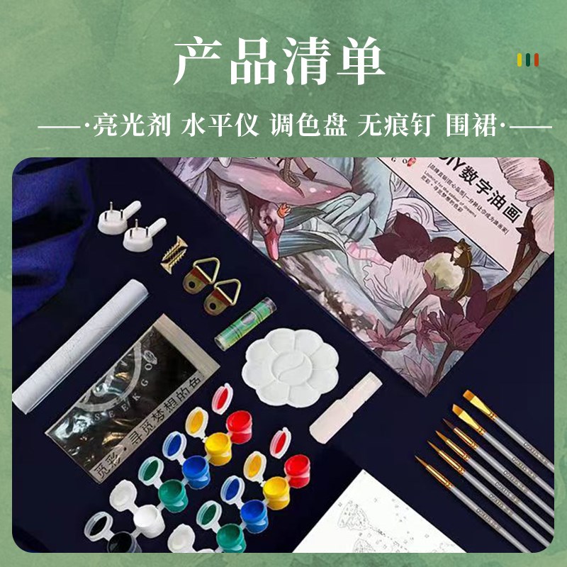 diy数字油彩画2024新款手工填色肌理画手绘填充丙烯画高级装饰画