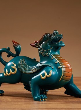 貔貅摆件一对全铜貔貅客厅招财聚财皮休玄关办公室装饰开业礼品