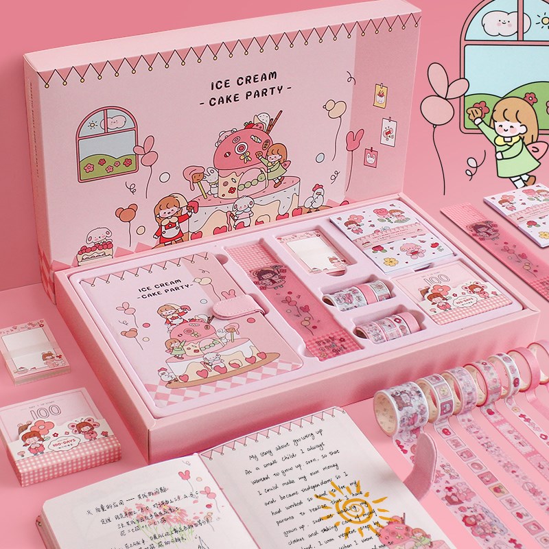 之铭儿童少女心手账本套装少女可爱手杖本202N2高颜值网红笔记本