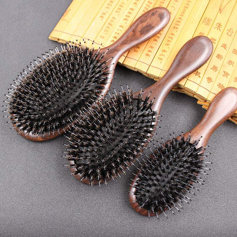 黑檀木猪鬃毛气垫梳头皮按摩保健油脂平衡顺发养护气囊梳女防静电,家庭/个人清洁工具,梳子/化妆梳/按摩梳,淘宝优惠券,粉丝福利购,淘宝优惠卷